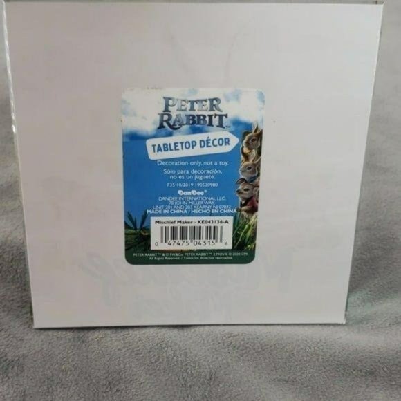 DanDee Peter Rabbit Mischief Maker Easter Table Decor Glass 5" x 5" Paperweight - Picture 5 of 6